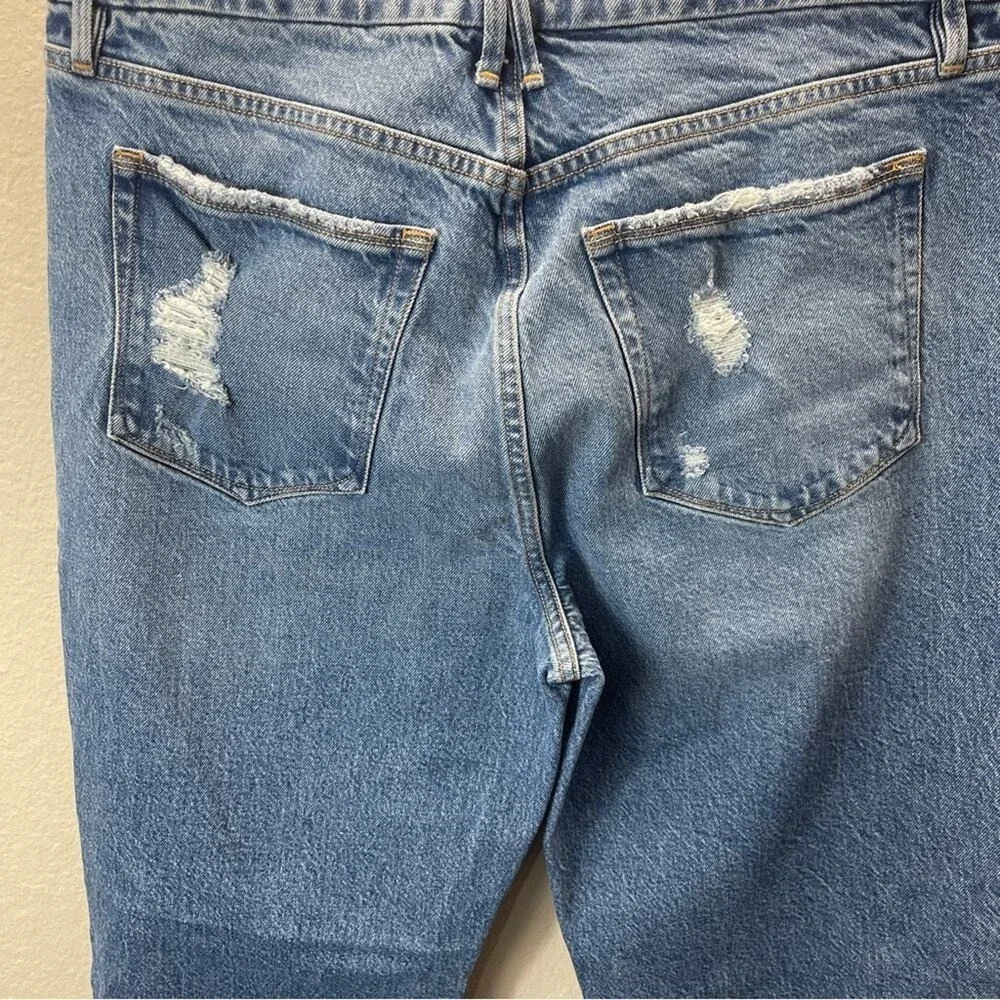 Good American Jeans Good Boy size 14 Distressed